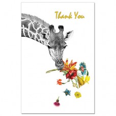 TREE FREE GREETING CARD Floral Giraffe